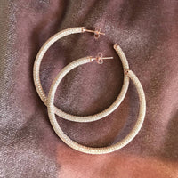 Samfa Style Large Pave Diamond Hoops in Rose Gold