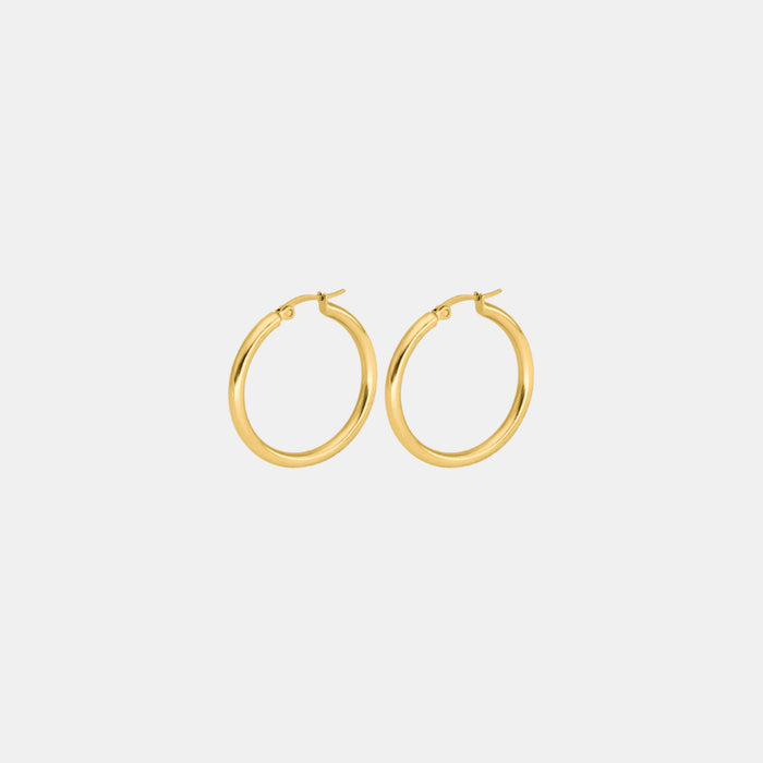 Samfa Style 30MM Classic Tube Hoops in Gold