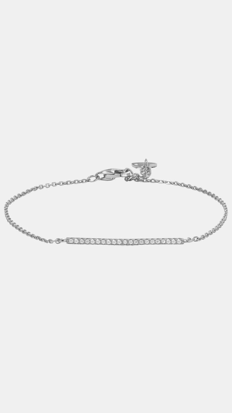 Samfa Style Bar Pave Bracelet in Silver
