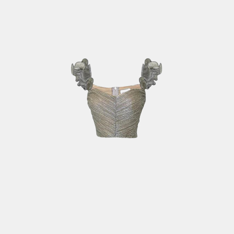 Saylor Gianna Pleated Top in Platinum