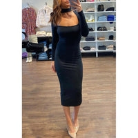 Ser.o.ya Dani Long Sleeve Choker Dress in Black