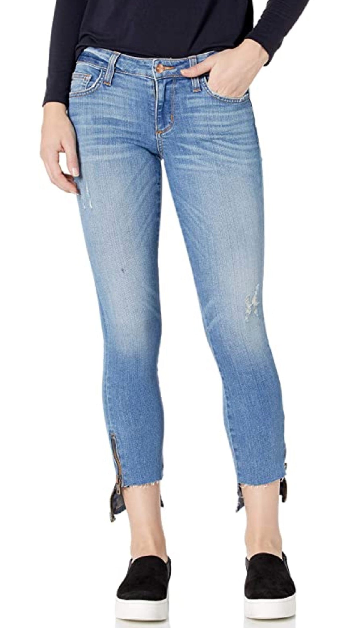 Siwy Denim Ciara Low Rise Hem Zip Skinny in Cross My Mind