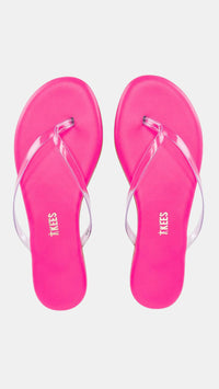 TKEES Clear Neon Pink Lil Sandal