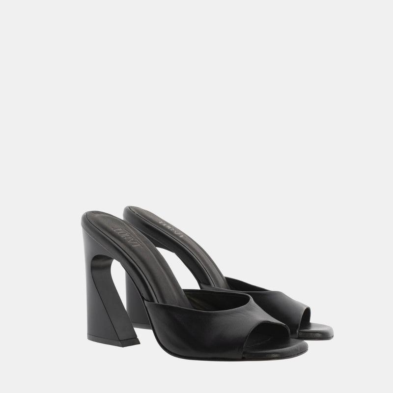 Toral Luna Heeled Mule in Black